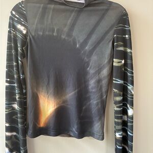 Stylish Black and Gray Long Sleeve Top